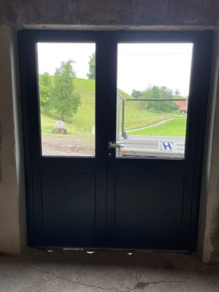 Aluminium-Haustüre TopComfort 2-flüglig, Doppeltüre (Innenansicht)
